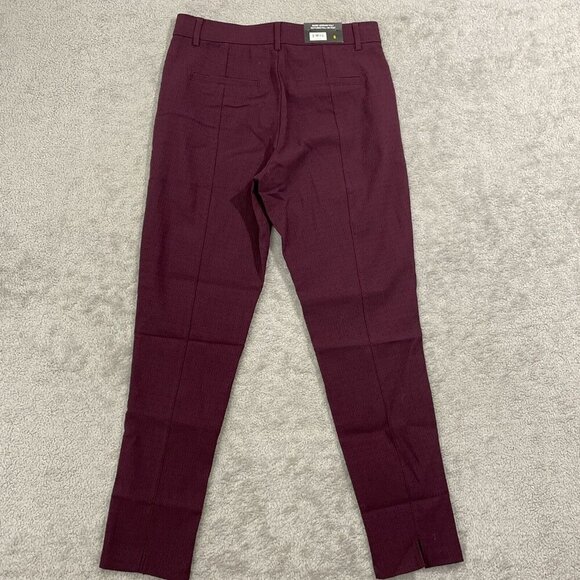 NEW Mario Serrani Women's S Italy Burgundy Textured Pull-On Pants Nylon & Viscos - Picture 2 of 10
